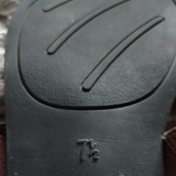 Brown Faux Leather Slide Sandals - Picture 6 of 10